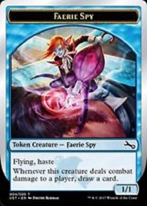 MTG MTG 1X Faerie Spy Token (004/020) - FOIL NM Unstable - Common (Foil) card Magic