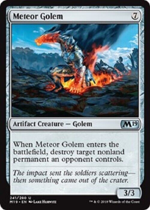 MTG MTG 1x  Meteor Golem M19 Core Set 2019  COMMANDER card Magic The Gathering