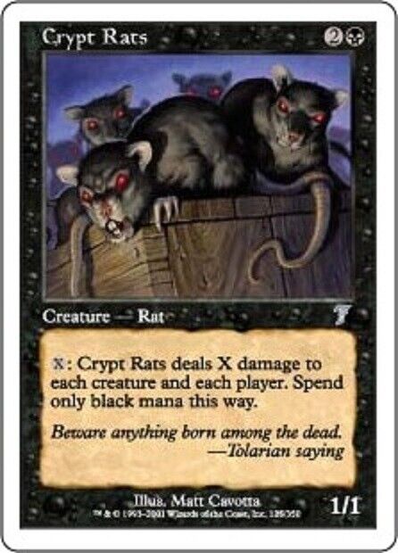 MTG MTG 1x Crypt Rats Seventh Edition Card MTG Magic the gathering