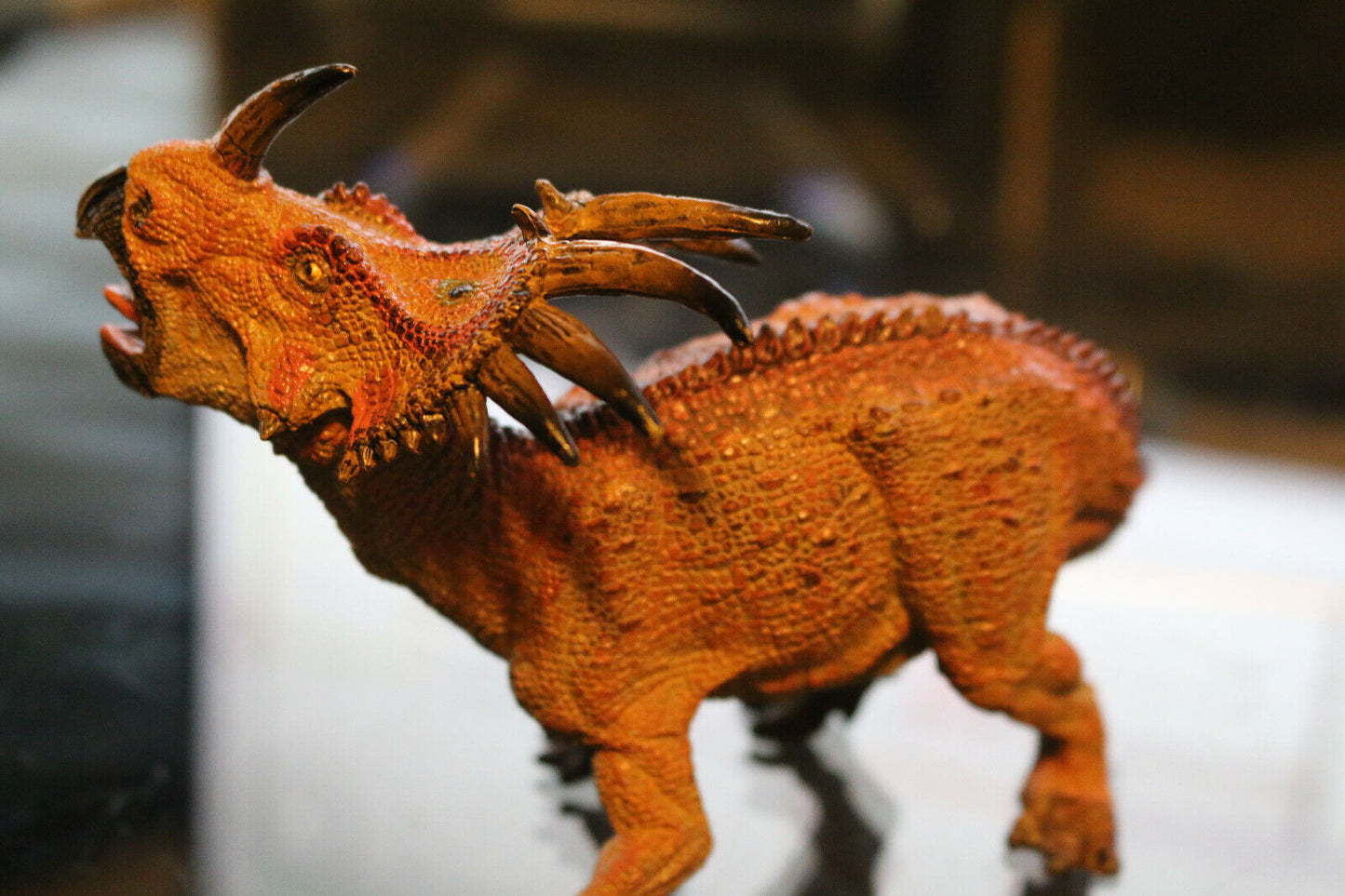 2005 Papo 55020 Styracosaurus 5 1/2In Dinosaurs Figure Toy Dino Collectible