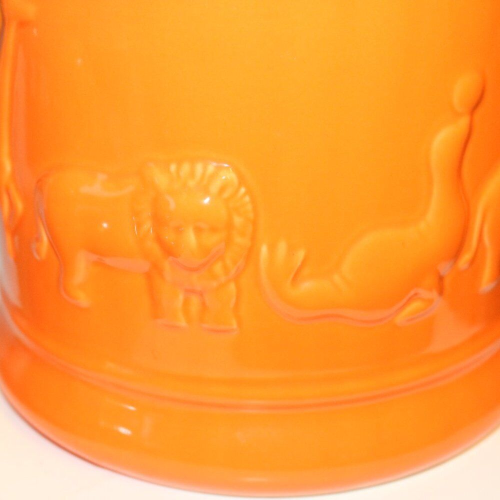 Cookie Jar Elephant Giraffe Animals Orange Vintage Lion Seal Rare