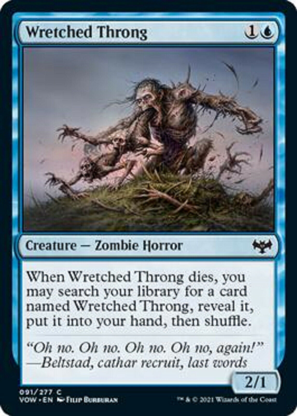 MTG MTG 1x Wretched Throng Foil Innistrad: Crims card Magic The Gathering