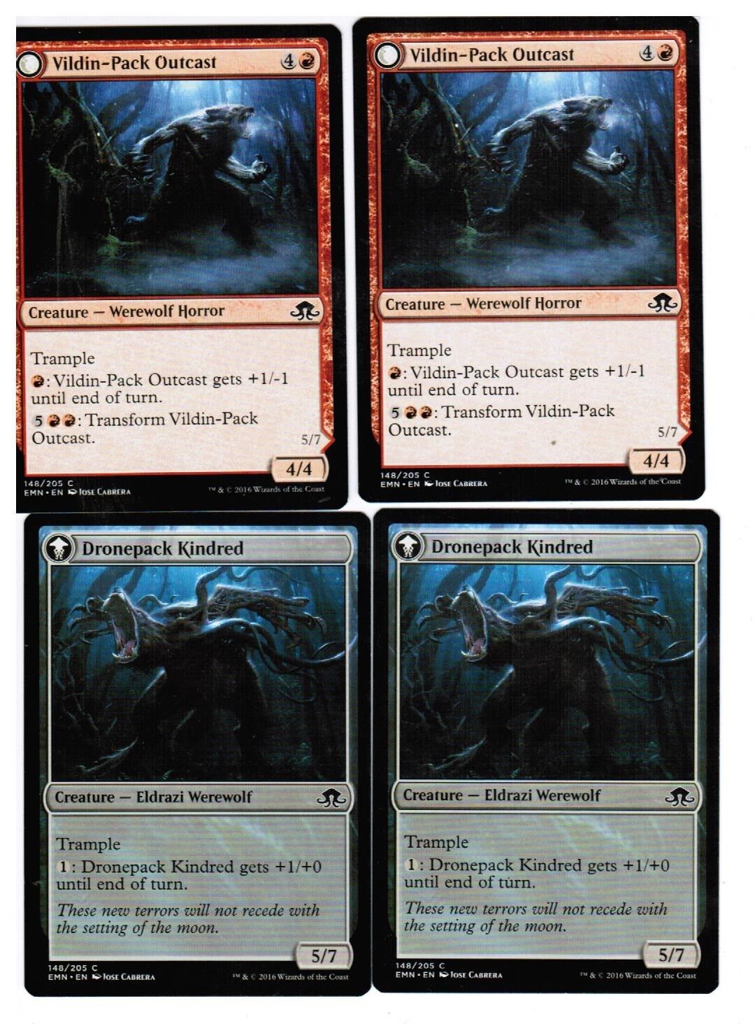 MTG MTG  Vildin-Pack Outcast EMN Eldritch Moon X4 4x Magic the GAthering cards