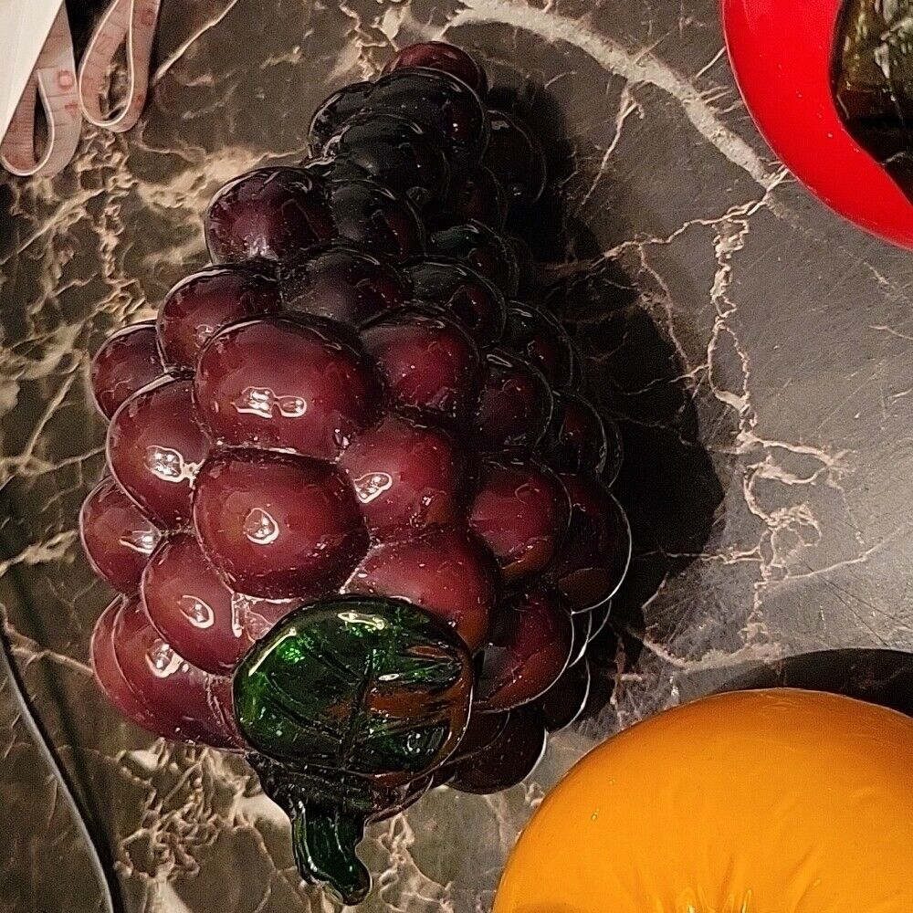 Huge Lot Of Murano Glass In A Backet Center Table Fruits Appel Lemon Orange Grap