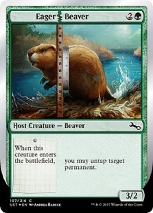 MTG MTG 4X Eager Beaver NM Unstable Common card Magic the Gathering