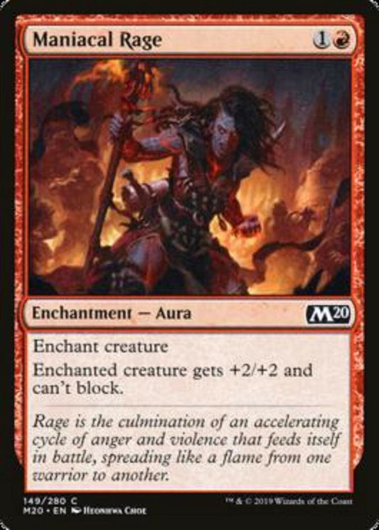 MTG MTG 4x Maniacal Rage Core Set 2020 cards Magic The Gathering