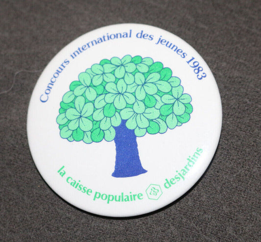 1983 La Caisse Populaire Desjardins Québec Buttons Pin Back Macaron Vintage