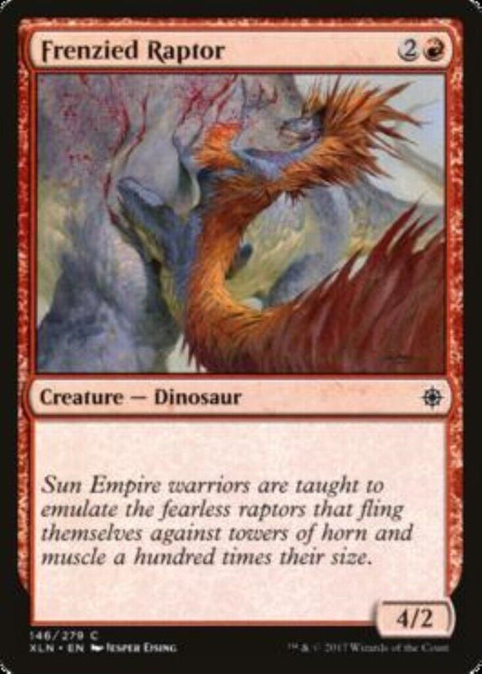 MTG MTG 4x  Frenzied Raptor Ixalan  cards Magic The Gathering