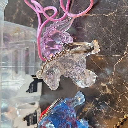 Lot Of Dinosaurs Transparent Key Chains Necklace For Kids Fossils Tyrex Stegosau