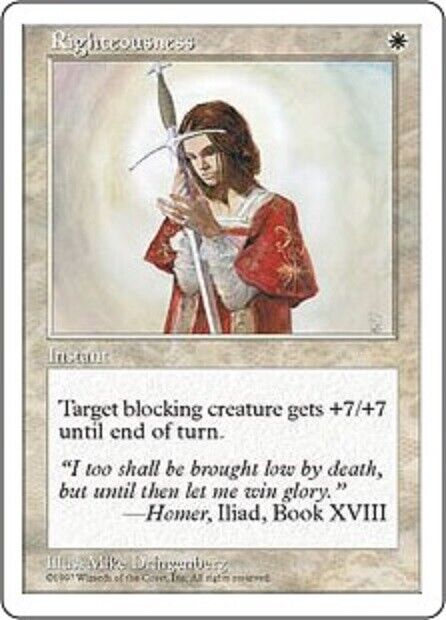 MTG 1x  Righteousness Fifth Edition  MTG Magic the Gathering