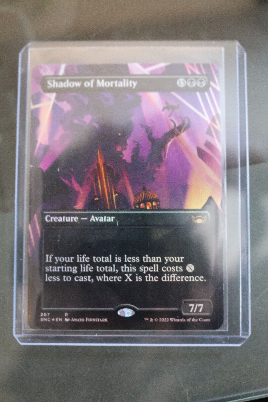 MTG MTG x1 Shadow of Mortality Borderless Foil Streets of New Capenna Magic gatheri