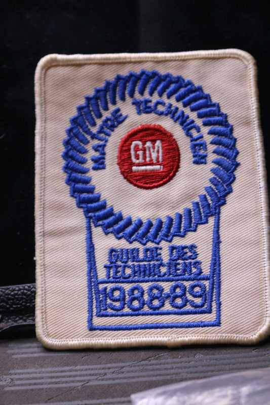 Vintage Vtg Patch Maître Technicien Gm Guilde Des Techniciens 1988-89 Badge