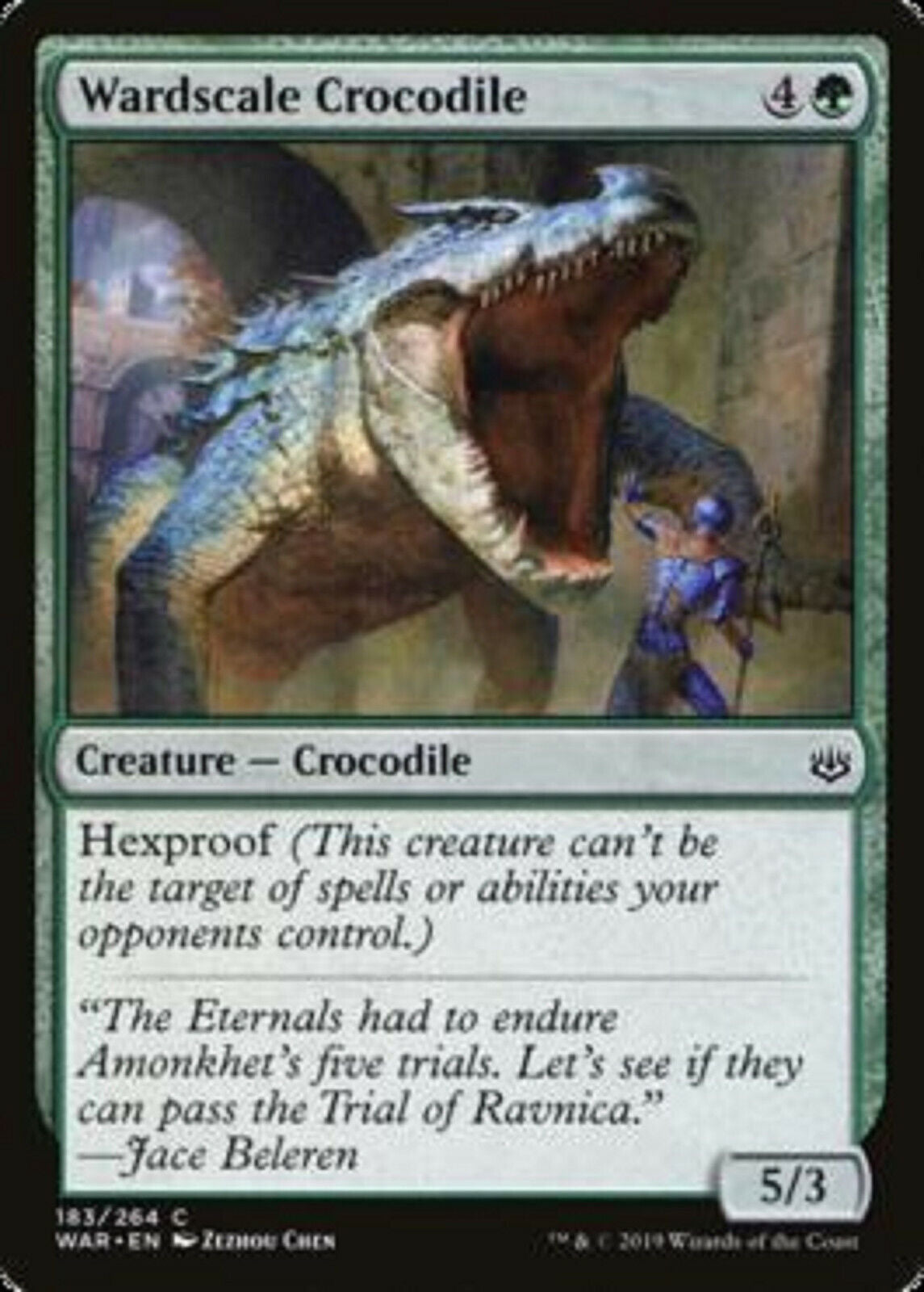 MTG MTG 4x Wardscale Crocodile War of the Spark Cards Magic The Gathering NM