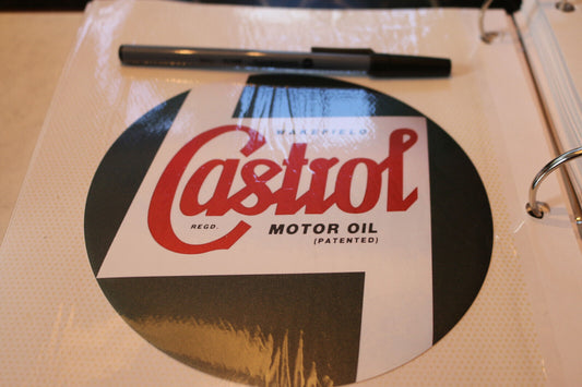 Castrol 6" Gas Pump Gasoline Motor Oil Decal Sticker Collectible Vintage 3