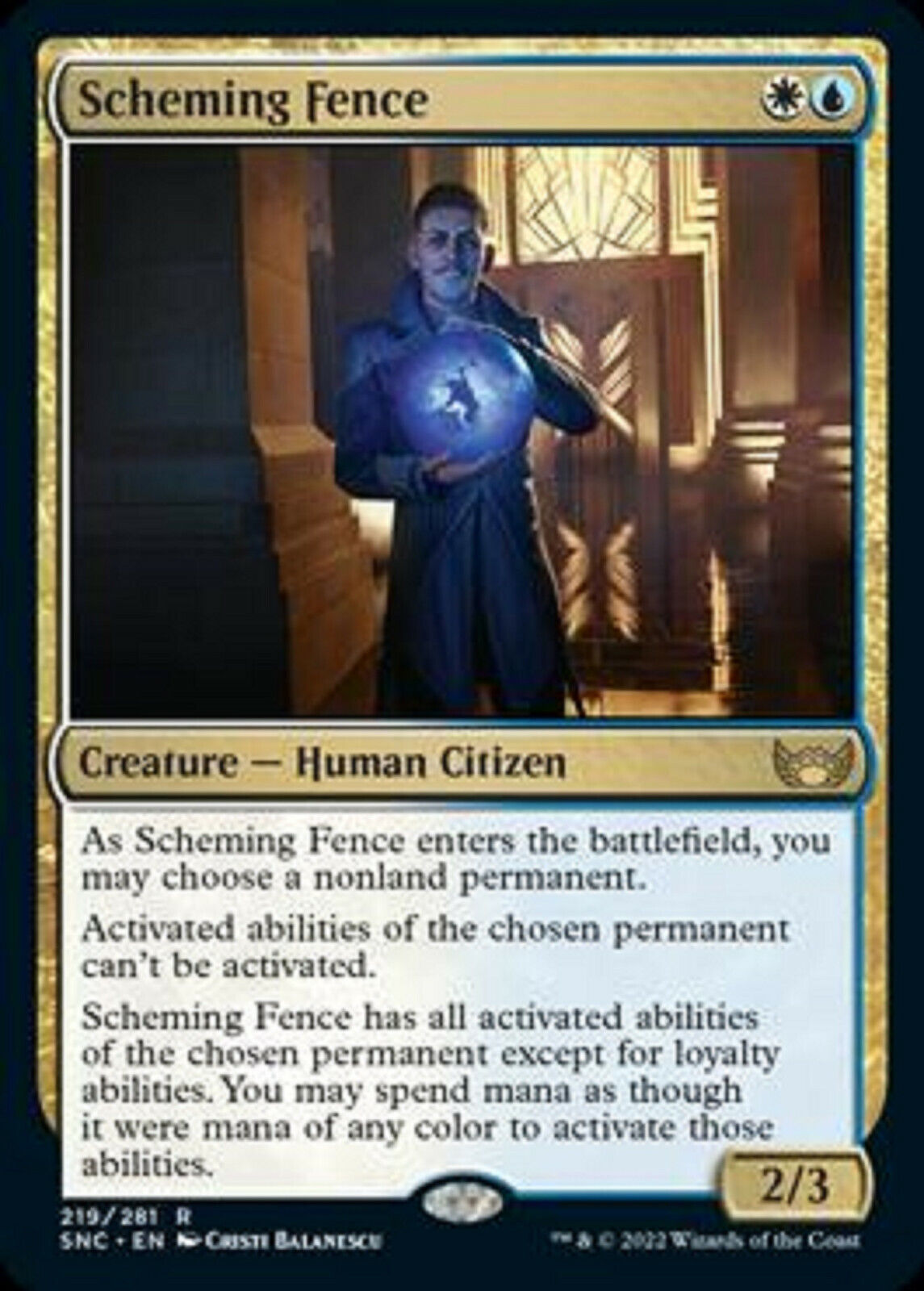 MTG MTG 1x Scheming Fence Foil Streets of New Capenna Card Magic the Gathering