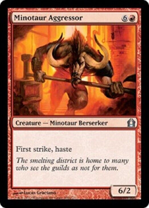 MTG MTG 1x Minotaur Aggressor Return to Ravnica Light play card Magic the Gathering