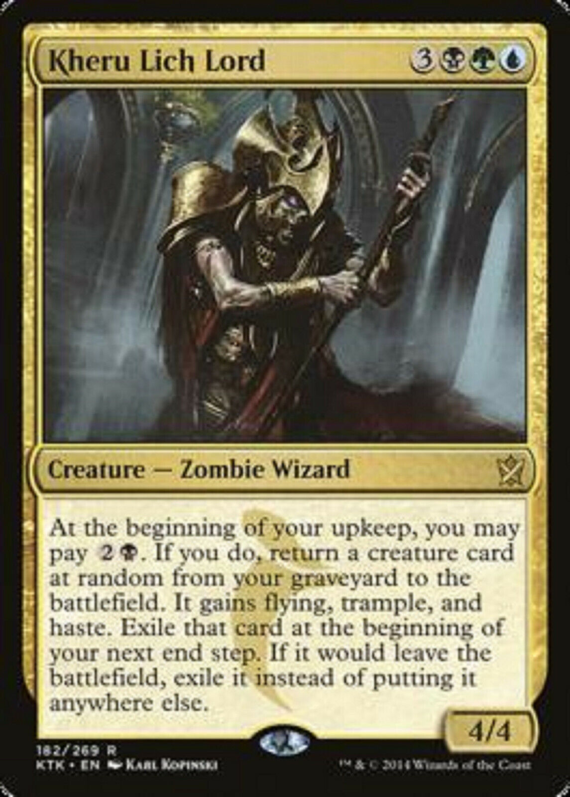 lich mtg cards MTG Kheru Lich Lord Khans of Tarkir Card Magic the Gathering MTG 1x ra – Omniphustoys