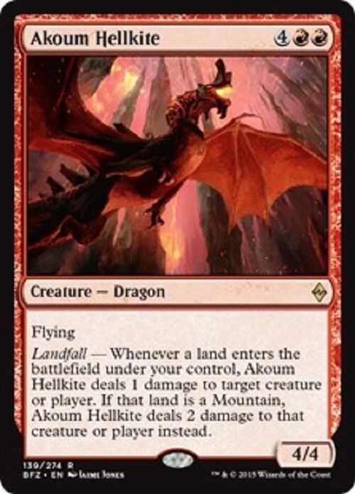 MTG 1x Akoum Hellkite Battle for Zendikar MTG Commander Rare