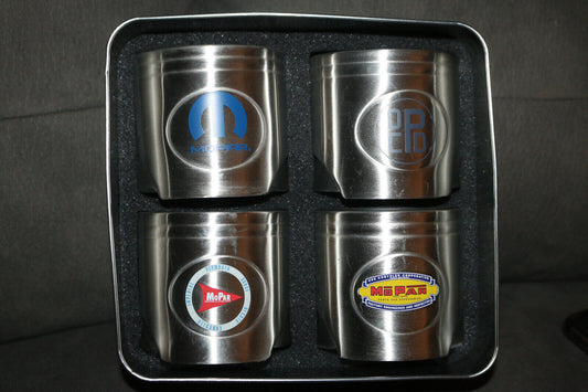Mopar 75Th Anniversary 4 Piston Shaped Insulated Can Cooler Holder W/ Tin Box