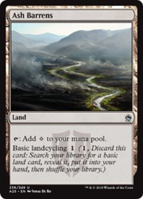 MTG 1x Ash Barrens Masters 25 Card MTG Magic  NM Commander Pauper