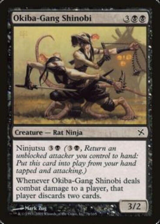 MTG MTG 1x Okiba-Gang Shinobi Betrayers of Kamigawa card Magic The Gathering played