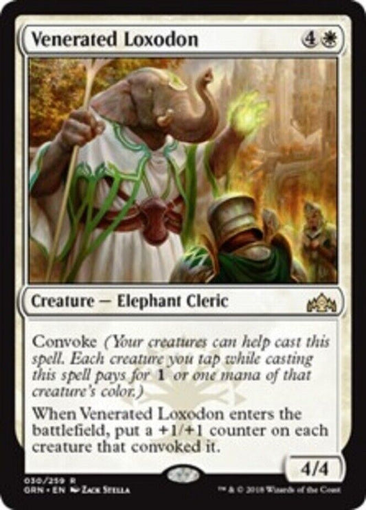 MTG 1x MTG Venerated Loxodon Guilds of Ravnica Magic the Gathering Card