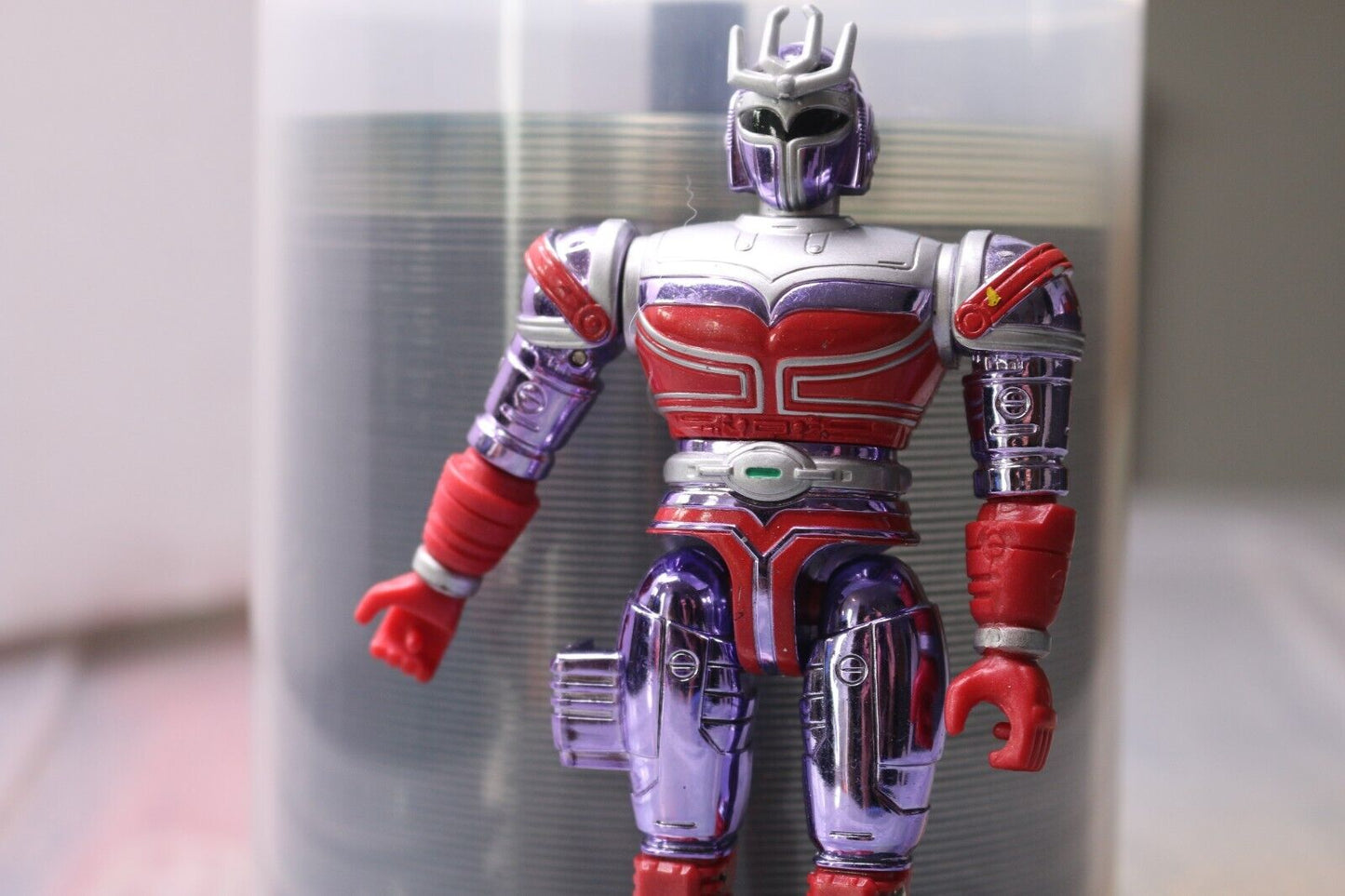 Bandai 1997 Beetleborgs Series Platinum Purple Spectra Beetleborg Figure Metall