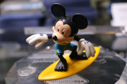 Mickey Mouse On Surf Board 3" Plastic Figure Or Cake Topper Disney Decopac Inc
