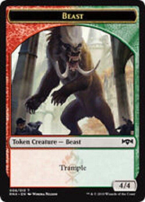 MTG x4 Beast Creature Token Ravnica Allegiance Unplayed NM Card