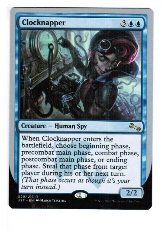 MTG 1x Clocknapper MTG Unstable x1 Magic the Gathering RAre Blue Card Human spy