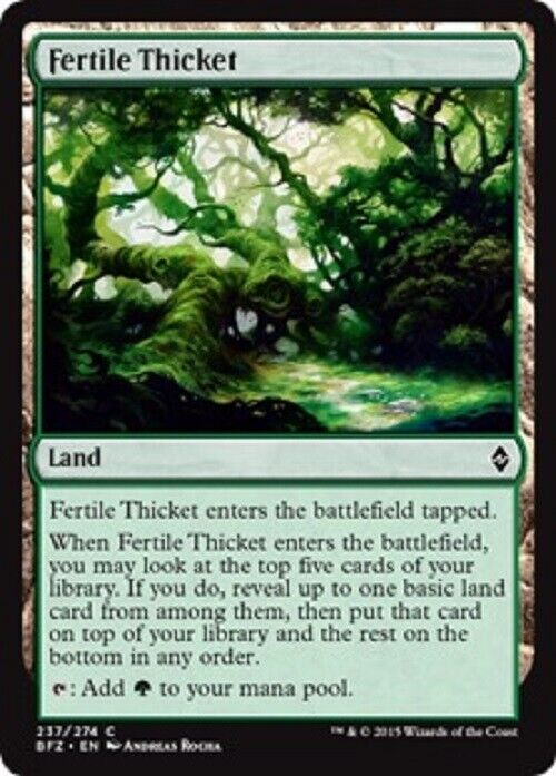 MTG 3x  Fertile Thicket BFZ Battle for Zendikar MTG Magic the Gathering card