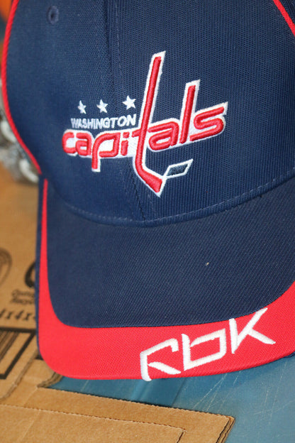 Reebok Nhl Washington Capitals "Caps" Stretch Cap One Adulte Size Hockey