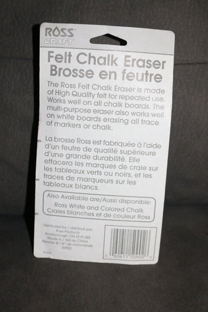 Felt Chalkboard Eraser Excellent Chalk Absorption Ross Brand New