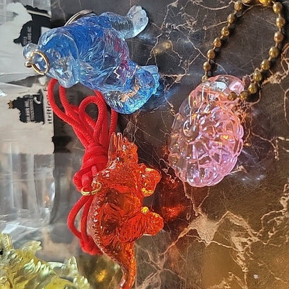 Lot Of Dinosaurs Transparent Key Chains Necklace For Kids Fossils Tyrex Stegosau