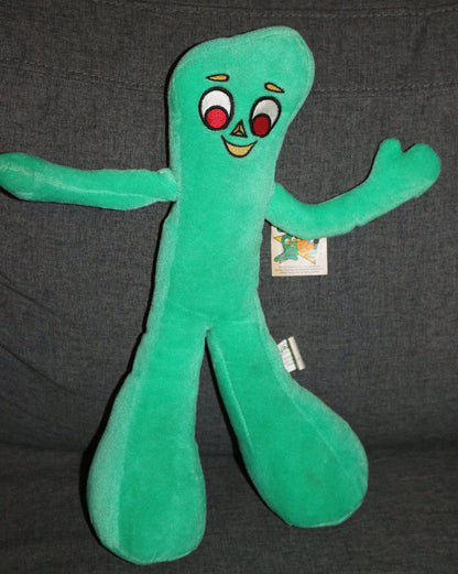 New 15" Green Gumby Plush Bendable 2000 Prema Toy Stuffed Animal That Bends