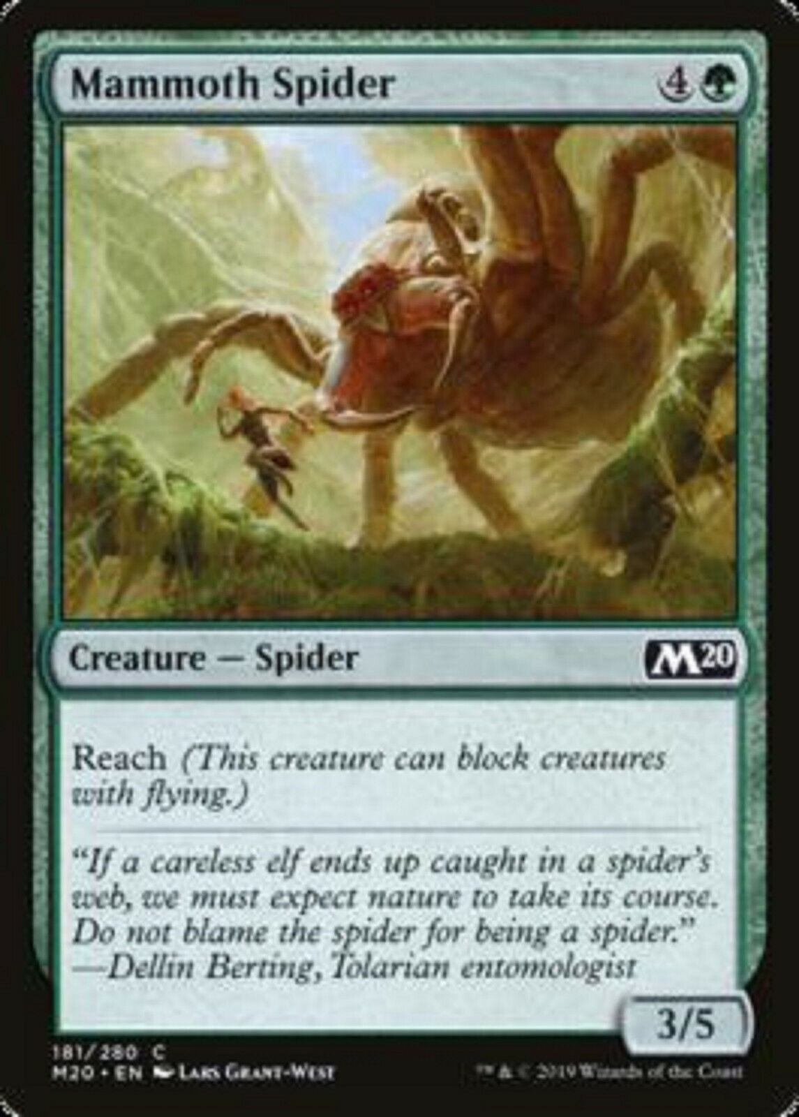 MTG MTG 4x  Mammoth Spider  Core Set 2020 cards Magic The Gathering