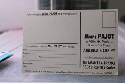 Vintage Post Card Legris Industries Marc Pajot Ville De Paris Base De San Diego