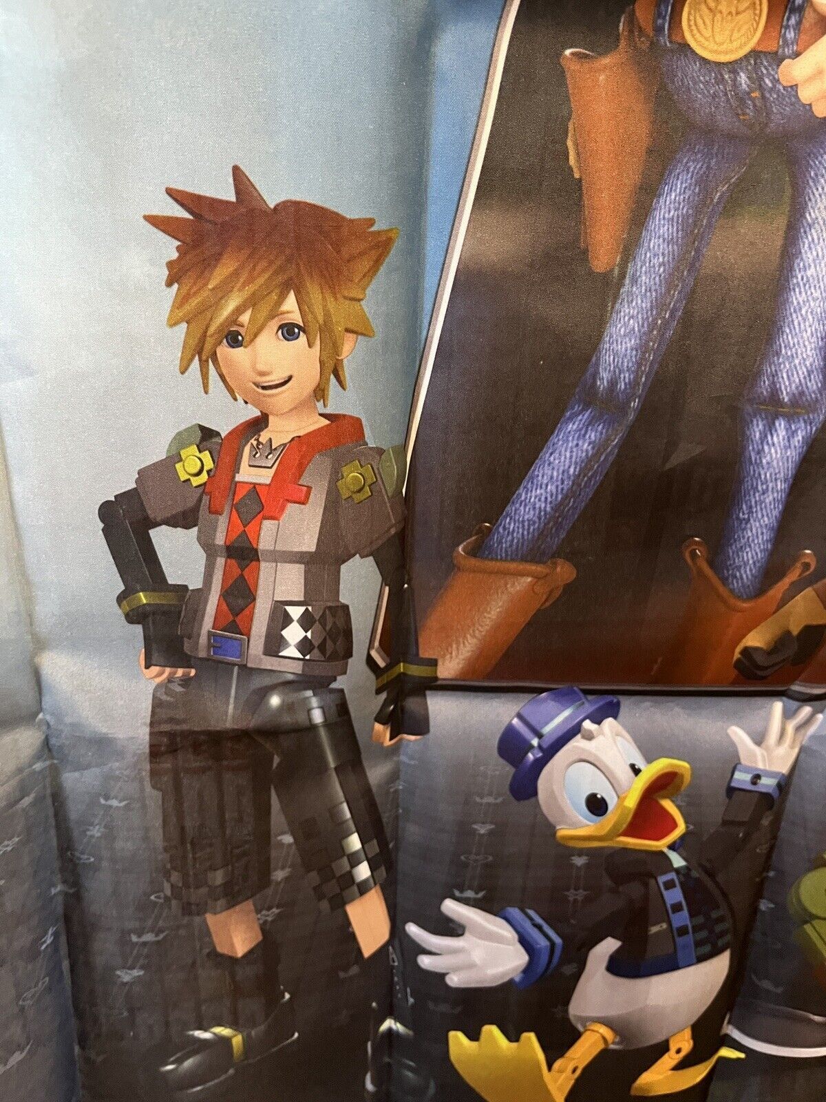 Kingdom Hearts & Toy Story WALL HANGING 27”x40” Sora, Woody, Goofy, Donald Nice