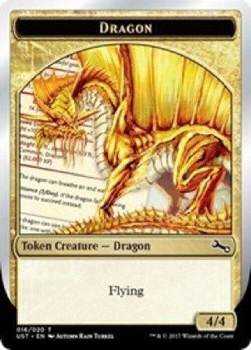 MTG MTG 1X Dragon Token (016/020) - FOIL NM Unstable - Common (Foil) card Magic