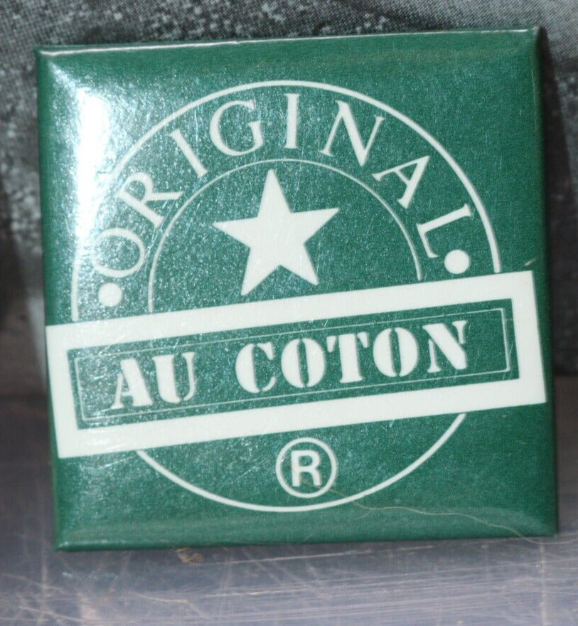 Vintage Macaron Pinback Québec Green Variant Vert Original Au Coton Star Buttom