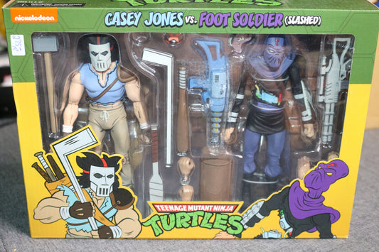 Neca Tmnt Casey Jones Vs Foot Soldier Slashed Ninja Turtles New Sealed Nib