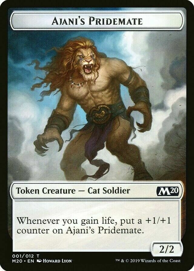 MTG MTG x4 Ajani's Pridemate Token 001/012 Core Set 2020 card Magic The Gathering