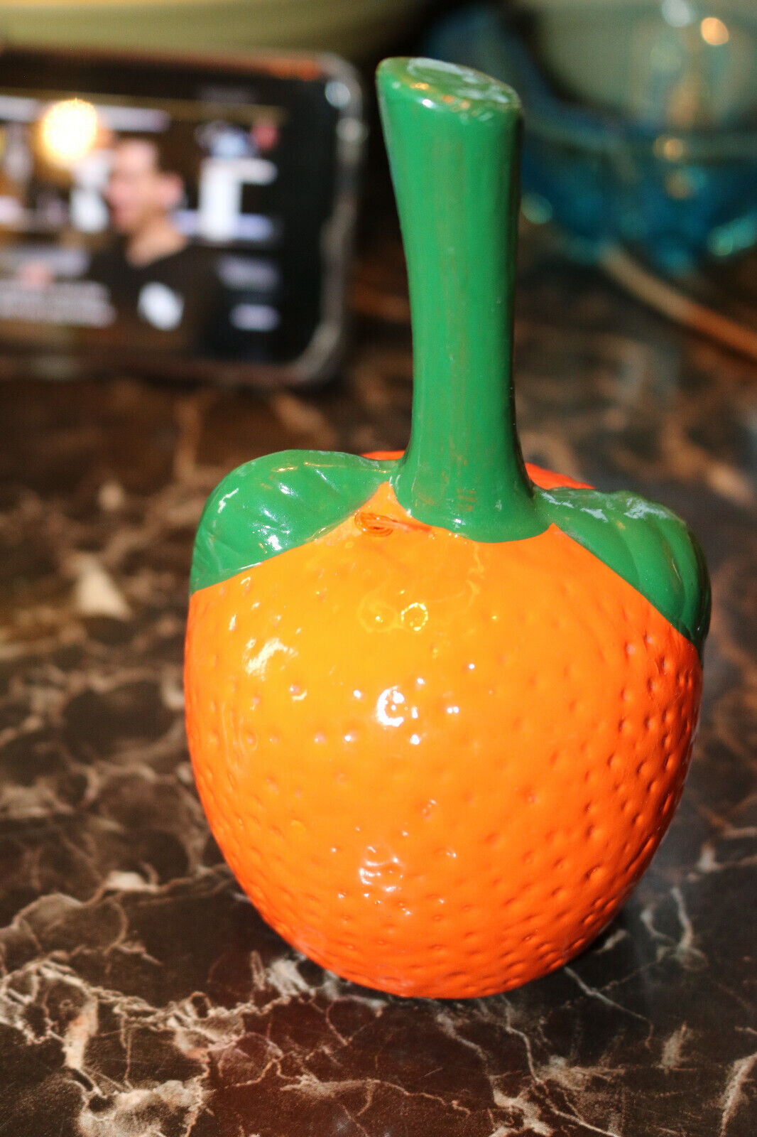 Vintage Bell, Florida Souvenir Orange Ceramic Bell, Anthropomorphic Orange
