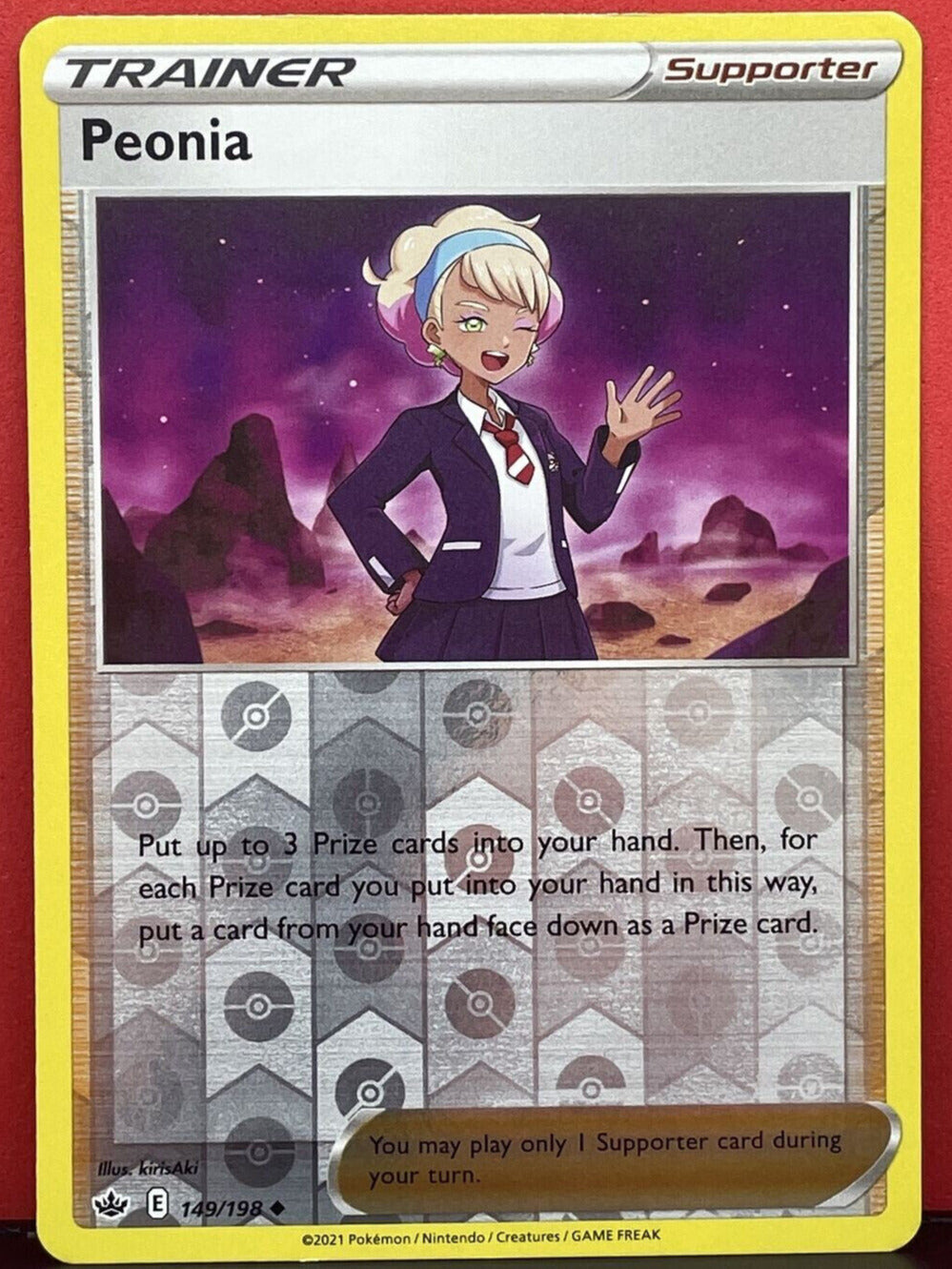 Peonia Reverse Holo Trainer - 149/198 - Pokémon Chilling Reign Nm