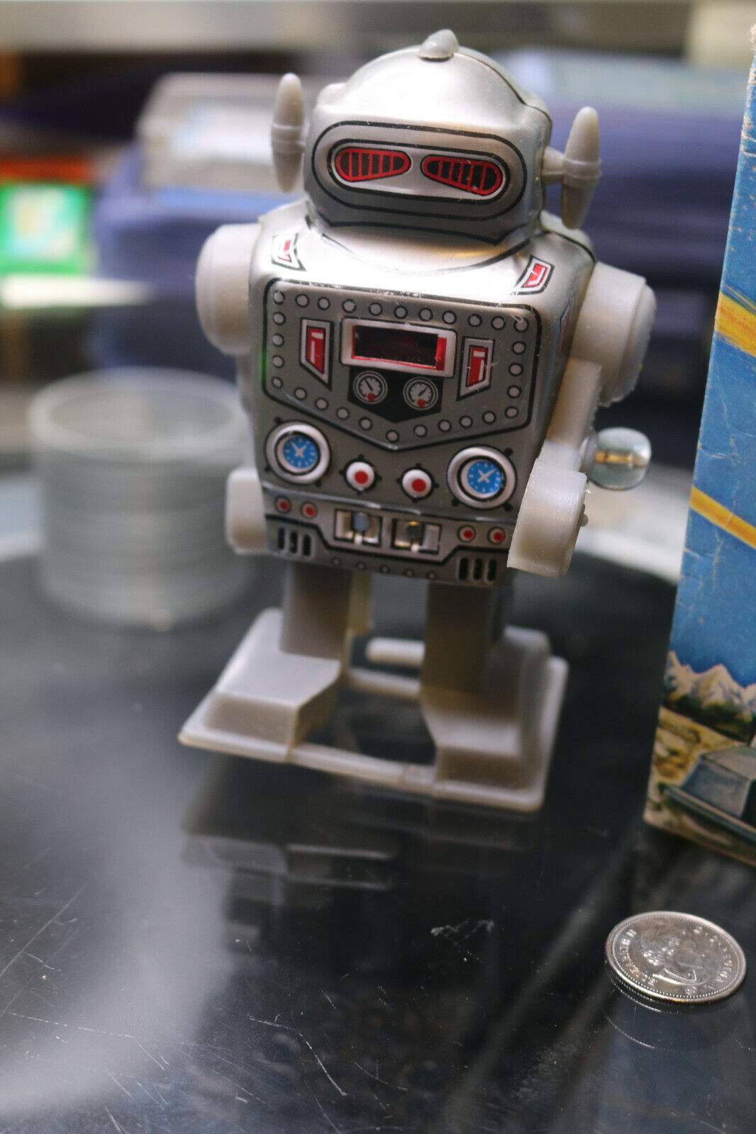 Captain The Robot Vintage Wind Up Walking Robot Toy Mtu Korea Tin