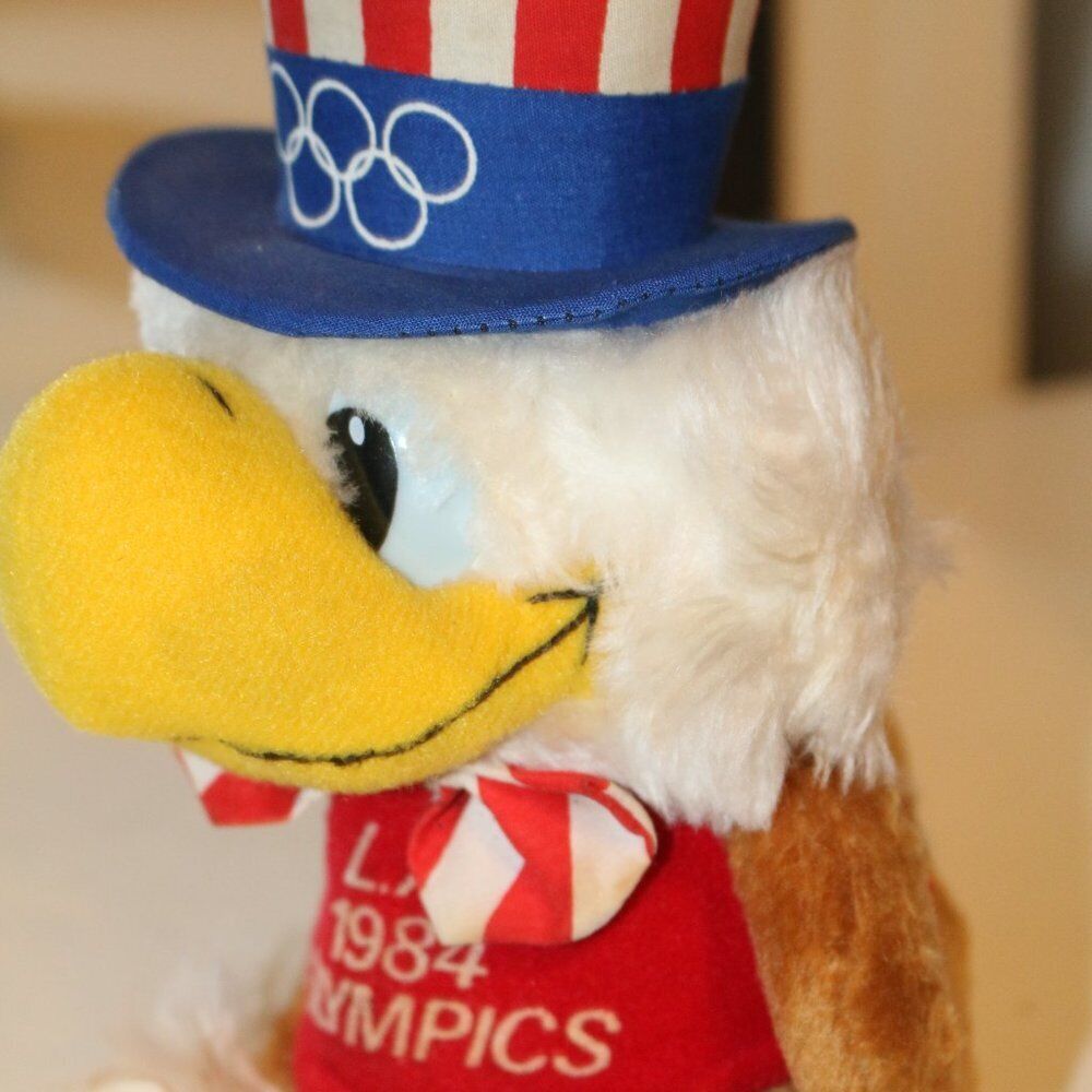 Vintage 1984 La Olympics Eagle Stuffed Animal Plush Small Sam The Eagl