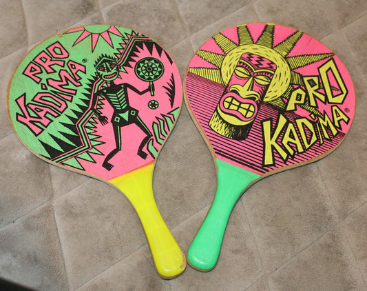 2 Pro Kadima Paddleball Beach Set, Wooden Toys Missing Ball, Not Included In Set