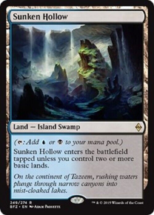 MTG MTG 1x Sunken Hollow Battle for Zendikar Card Magic The Gathering nm