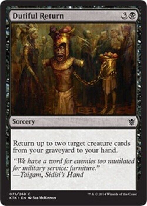 MTG MTG 4x Dutiful Return Khans of Tarkir  Cards Magic The Gathering