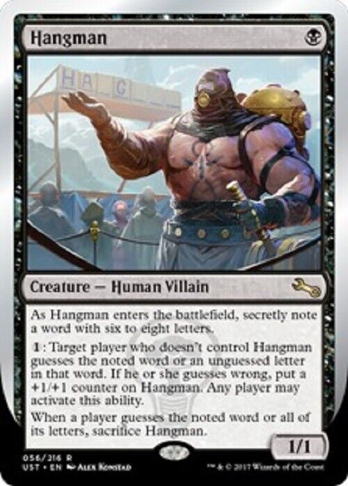 MTG MTG 1x Hangman Human Vilain Unstable Black Card Magic The Gathering